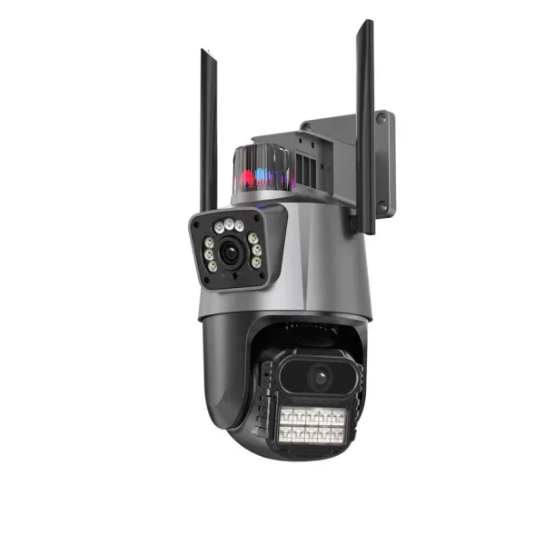 دوربین مداربسته بیسیم سیمکارت‌خور دو لنزه چرخشی v380 pro