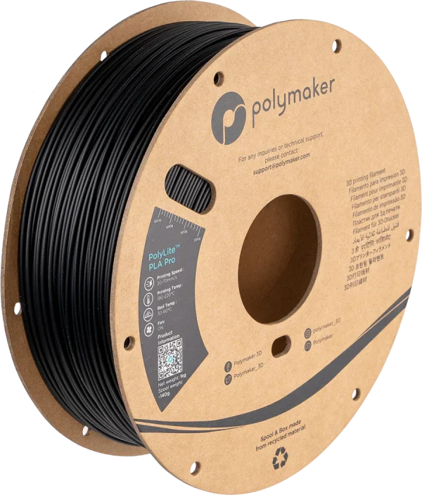 فیلامنت PolyLite PLA Pro برند Polymaker رنگ مشکی