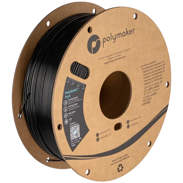 فیلامنت PolySonic PLA برند Polymaker رنگ مشکی
