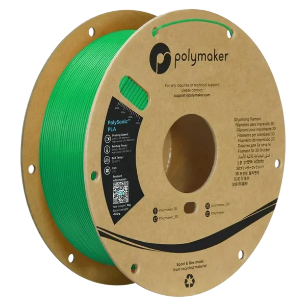 فیلامنت PolySonic PLA برند Polymaker رنگ سبز