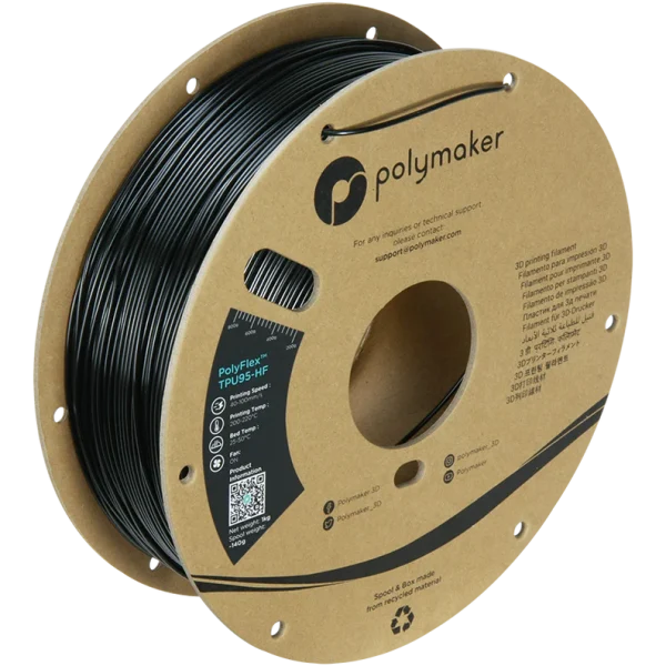 فیلامنت PolyFlex™ TPU95-HF برند Polymaker رنگ مشکی