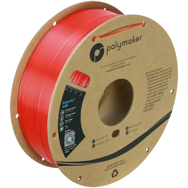فیلامنت PolyLite™ ABS برند Polymaker رنگ قرمز