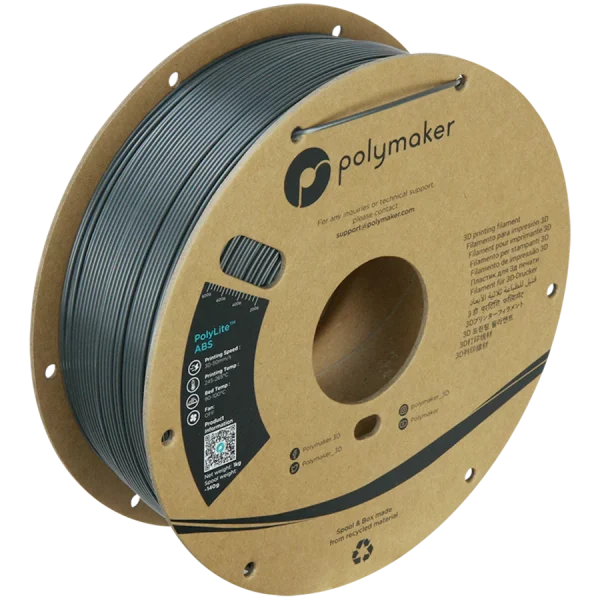 فیلامنت PolyLite™ ABS برند Polymaker رنگ خاکستری تیره