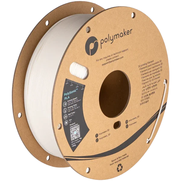 فیلامنت PolySonic PLA برند Polymaker رنگ سفید